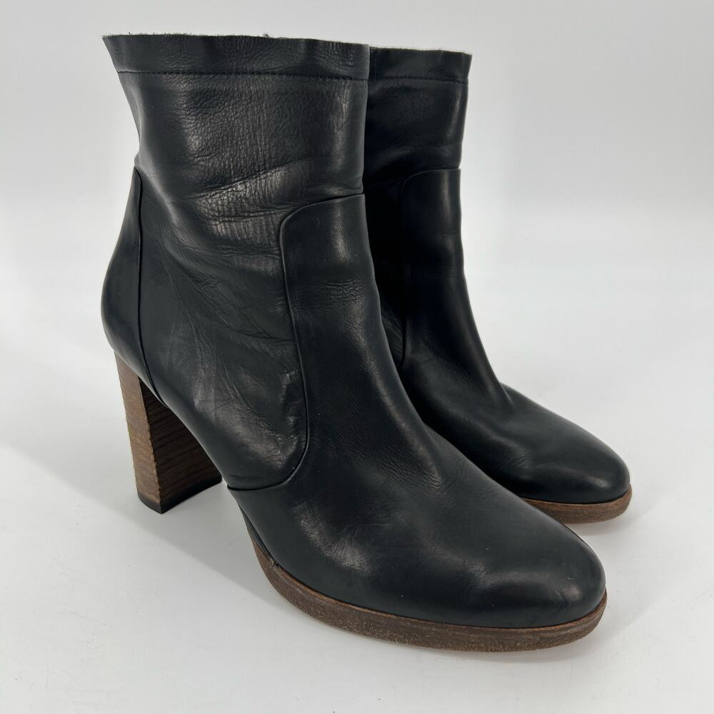 Paul Green Weston Boot Womens US 8.5 UK 6 Black Leather High Heel Fashion Ankle